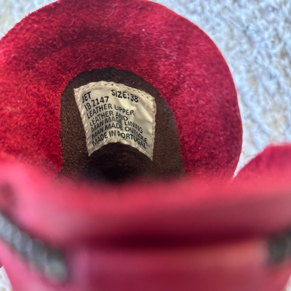 Miz Mooz Jet Zip Up Ankle Boots Size 38 Red Leather - Picture 11 of 11